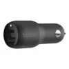 Belkin - Boost Charge USB C And USB A Dual Port Car Charger 32W - Black