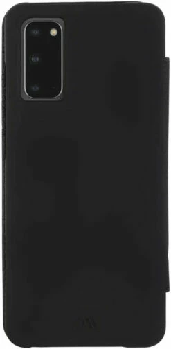 Case-Mate - Samsung Galaxy S20 - LEATHER WALLET FOLIO - Holds 4 Cards + Cash - Black Leather