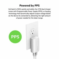 Belkin - Dual Port USB A And USB C PD 37W Wall Charger With PPS - White -FusionElectronix Sales Store 41om123vMkL 01225.1648236102