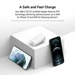 Belkin - Dual Port USB A And USB C PD 37W Wall Charger With PPS - White -FusionElectronix Sales Store 41qIecH8phL 43733.1648236102