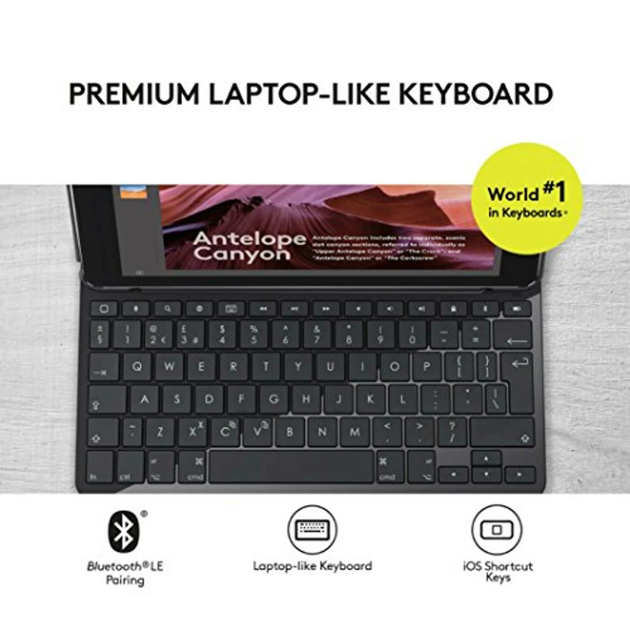 Logitech Slim Folio With Integrated Bluetooth Keyboard For IPad (5th And 6th Generation) Black 2 Logitech Slim Folio With Integrated Bluetooth Keyboard For IPad (5th And 6th Generation) Black - Image 2