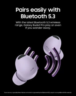 SAMSUNG Galaxy Buds 2 Pro True Wireless Bluetooth Earbuds SM-R510N W/ Noise Cancelling, Hi-Fi Sound, 360 Audio, Comfort Ear Fit, HD Voice, Conversation Mode, IPX7 Water Resistant, US Version, Bora Purple -FusionElectronix Sales Store 61A3XUvJRjL. AC SL1500 27231.1672417860