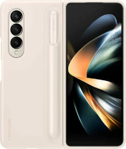 SAMSUNG Galaxy Z Fold4 Standing Cover With S Pen Holder, Protective Phone Case With Kickstand For Hands Free Viewing -FusionElectronix Sales Store 61x3BxVIpNL. AC SL1500 46423.1673036071