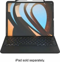 ZAGG - Rugged Book Go Keyboard Folio Case For Apple IPad Pro 12.9" (3rd Gen 2018/4th Gen 2020) - Black