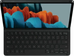 Samsung - Galaxy Tab S7, Tab S8 Book Cover Keyboard Slim - Mystic Black